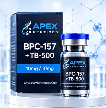 Apex Peptides BPC-157 and TB-500 box with research vial